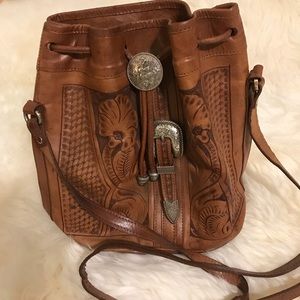 Authentic American West leather bucket bag